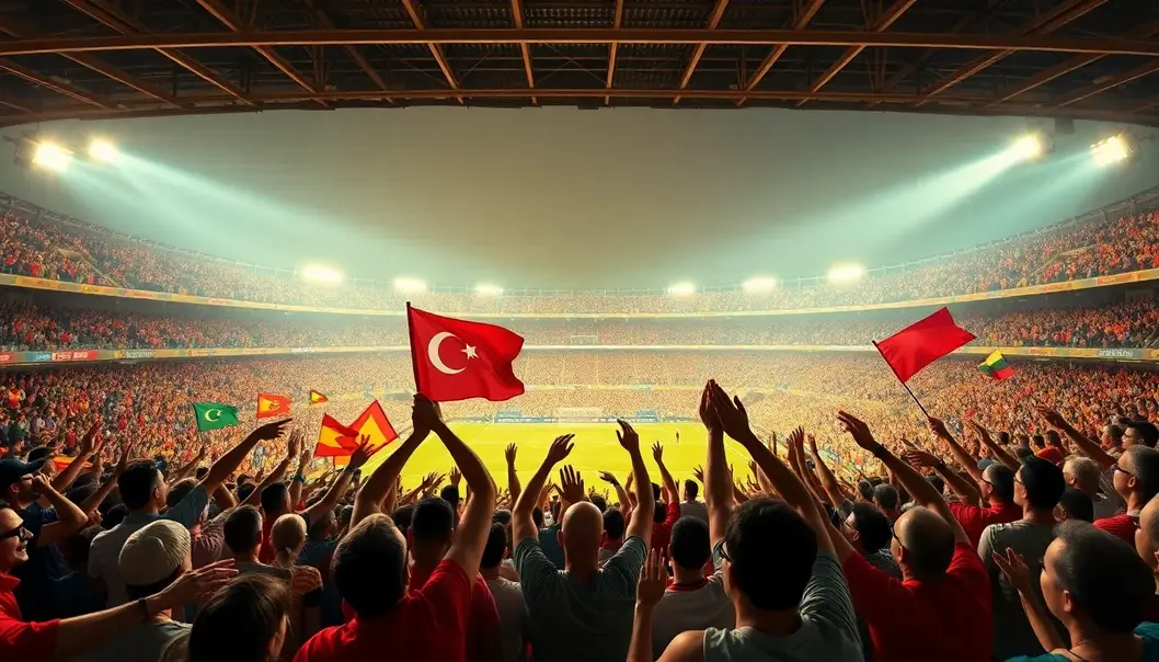 Timeless Euphoria: Iconic Moments in World Cup History An animated crowd at a World Cup match, filled with excitement and national pride.